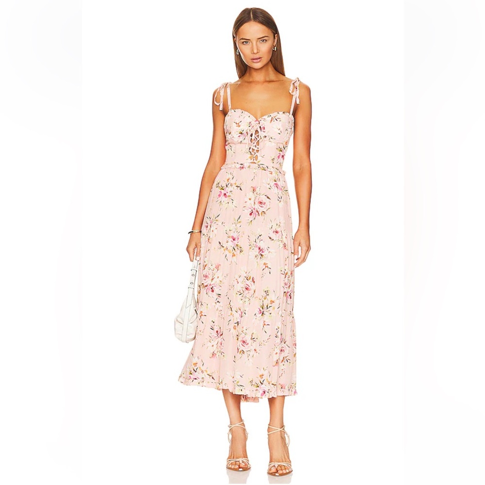 Yumi Kim Sandrine Midi Dress in Floral Dawn Blush